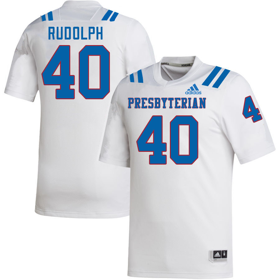 Men-Youth #40 Javier Rudolph Presbyterian Blue Hose 2023 College Football Jerseys Stitched-White